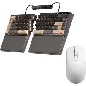 RK ROYAL KLUDGE S70 Ergonomic Split Keyboard and MO3 Wireless Gaming Mouse Combo, 75% Hot Swappable Gaming w/Fixed Wrist Rest, Bluetooth/2.4G/USB Rechargeable Computer Mouse in Kuwait