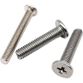 25pcs M2 M2.5 M3 M4 Carbon Steel Cross Ultra Thin Wafer Low Flat Head Screw Bolt for Laptop Notebook Computer Phone(Silver,4mm,M4) in Kuwait