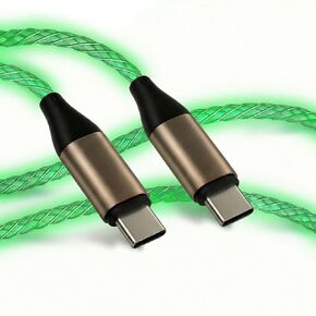 USB C to Type C LED Light Up Charger Cord Visible 60W RGB Gradual Changing Shining 3A Fast Charging Type C Data Sync Cord for iPhone 16/17、Samsung Galaxy SS23+/S23 Ultra (Multicolor, 6FT) in Kuwait