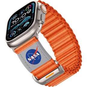 MODERN IDEAS FROM ABROAD Made for Apple Watch Band, NASA Licensed Rugged Nylon Leather Sports Strap With Ocean Loop Design iWatch Ultra 3 2 1 49mm/46mm/45mm/44mm Replacement Band For Series 11/10/SE3 in Kuwait