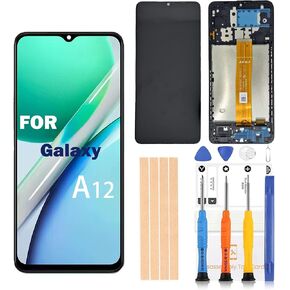 for Samsung Galaxy A12 Screen Replacement 6.5 inch A125U a125a a125w LCD Display digitizer Touch Screen Assembly with Repair Tools (SM-A12 Screen with Frame) in Saudi Arabia