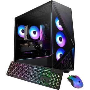 iBUYPOWER Slate Gaming PC Desktop Computer Intel Core i7 14700F CPU, NVIDIA GeForce RTX 5060 8GB GPU, 32GB DDR5 RGB 5200MHz RAM, 1TB NVMe SSD, Windows 11 Home, Gamer Keyboard and Mouse - SBI7N5601 in Saudi Arabia