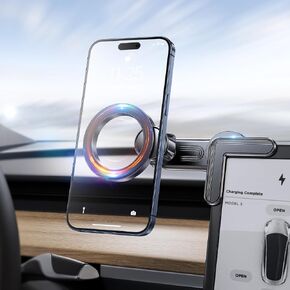 Tesla Phone Mount, [Strong Magnets & Super Stable ] Tesla Phone Holder Model 3/Y Accessories for Tesla Screen, for Magsafe Car Mount Can Be Adjusted 360° fits iPhone 15 14 13 12 Pro Max (TeslaMOUNT 2) in Kuwait