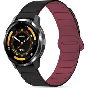 Magnetic Sport Band for Garmin Venu 3S/Venu 4 41mm/Venu 2S/Vivoactive 4S/Vivomove 3S, 18mm Silicone Loop Strap Wristband for Forerunner 255S/265S Man Woman in Kuwait
