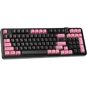 AUSDOM 98Pro Silent Mechanical Keyboard, Wireless Hot Swappable Gaming Keyboard with Backlit,Gasket Structure,Pre-lubed Tactile Switches,2.4GHz/Type-C/Bluetooth Custom Keyboards (Green & White-Silent) in Kuwait