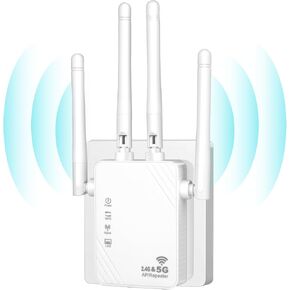 مكرر WiFi، مضخم صوت معزز بسرعة 1200 ميجا بت في الثانية، نطاق مزدوج 2.4 و5 جيجا هرتز (8500 قدم مربع)، 4 هوائيات، تغطية كاملة 360 درجة، إشارة مزدوجة النطاق، قابلية اختراق قوية، يدعم منفذ إيثرنت ووضع AP in Kuwait