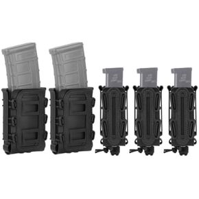 KRYDEX OUTDOOR 9mm MOLLE mag Pouch+MOLLE Rifle Magazine Pouches(BK) in Kuwait