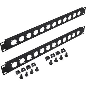 1U XLR Rack Mount Panel 12 Connectors Patchbay Panel with Screws for 19 Inch Computer Equipment Compatible with HDMI,XLR 2PCS in Saudi Arabia