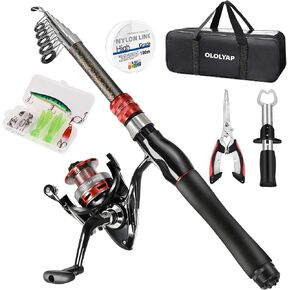 Fishing Pole Combo Set 6.9ft Telescopic Fishing Rod and Reel Combo with Fishing Pliers and Lip Gripper in Saudi Arabia
