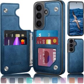 DJDUCK Designed for Samsung Galaxy S26 FE/S25 FE Case Wallet with Card Holder, [Magnetic Clasp Cover] [RFID Blocking Leather Protection] Shockproof Women Men Cases for Samsung S26 FE Black in Saudi Arabia