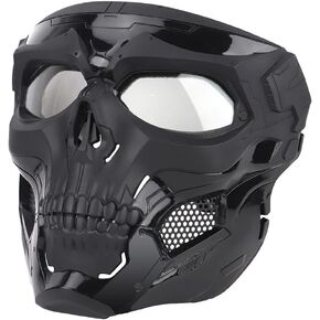 Airsoft Mask Skeleton Mask with Goggles, Full Face Protective Adjustable Tactical Mask for Halloween Party Paintball Game Cosplay Outdoor Activities(Camo Green) in Saudi Arabia