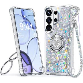 Silverback Glitter Case for Samsung Galaxy S26 with Ring Stand, Purple in Saudi Arabia