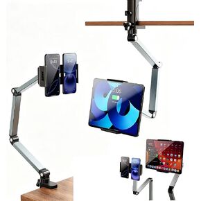 Tablet Stand Holder, Adjustable Foldable Tablet Arm iPad Desk Mount with 360°Rotate Base, Phone Holder iPad Stand for Desk and Bed, Compatible with Tablets, Phones in Saudi Arabia