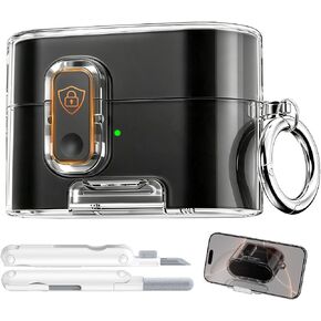 for Sony WF‑1000XM6 Case, Clear Shell with Secure Lock, Grey Button in Kuwait