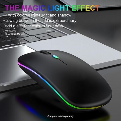 Sahara - Wireless Mouse with Silent Click | Bluetooth & USB Connection | Rechargeable Battery | USB & Type C Adapter in Saudi Arabia