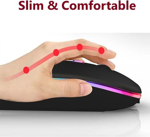 Sahara - Wireless Mouse with Silent Click | Bluetooth & USB Connection | Rechargeable Battery | USB & Type C Adapter in Saudi Arabia