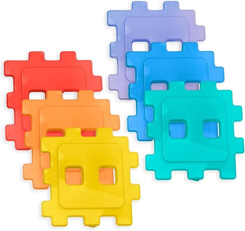 Cool Coolers by Fit & Fresh Kids Puzzle Shaped Lunch Box Ice Packs, Back to School Essential, Reusable Freeze Blocks for Insulated Bags and Cooler, Multicolored, 6PK in Saudi Arabia
