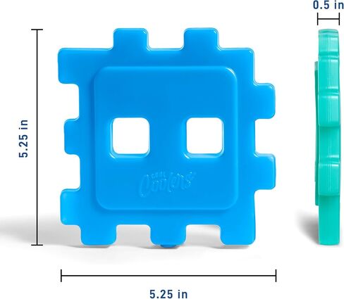 Cool Coolers by Fit & Fresh Kids Puzzle Shaped Lunch Box Ice Packs, Back to School Essential, Reusable Freeze Blocks for Insulated Bags and Cooler, Multicolored, 6PK in Saudi Arabia