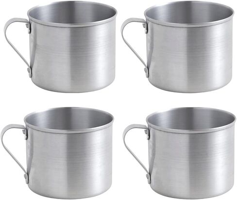 IMUSA 4 Pack 0.7 Quart Aluminum Mug for Stovetop Use or Camping, Silver in Kuwait