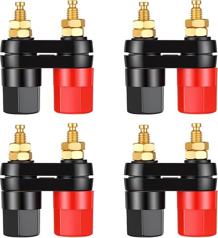 4PCS Gold Banana Plugs Female Speaker Terminal Plated Dual 4mm Banana Plug Jack Socket, Zinc Alloy Insulated Speaker Terminal Binding Post for Amplifier in Saudi Arabia