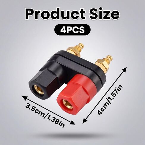 4PCS Gold Banana Plugs Female Speaker Terminal Plated Dual 4mm Banana Plug Jack Socket, Zinc Alloy Insulated Speaker Terminal Binding Post for Amplifier in Saudi Arabia
