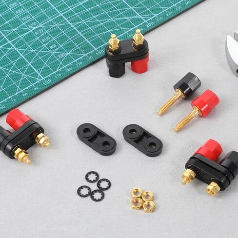4PCS Gold Banana Plugs Female Speaker Terminal Plated Dual 4mm Banana Plug Jack Socket, Zinc Alloy Insulated Speaker Terminal Binding Post for Amplifier in Saudi Arabia