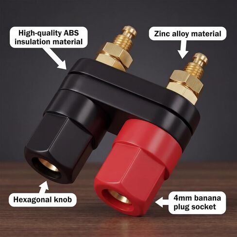 4PCS Gold Banana Plugs Female Speaker Terminal Plated Dual 4mm Banana Plug Jack Socket, Zinc Alloy Insulated Speaker Terminal Binding Post for Amplifier in Saudi Arabia