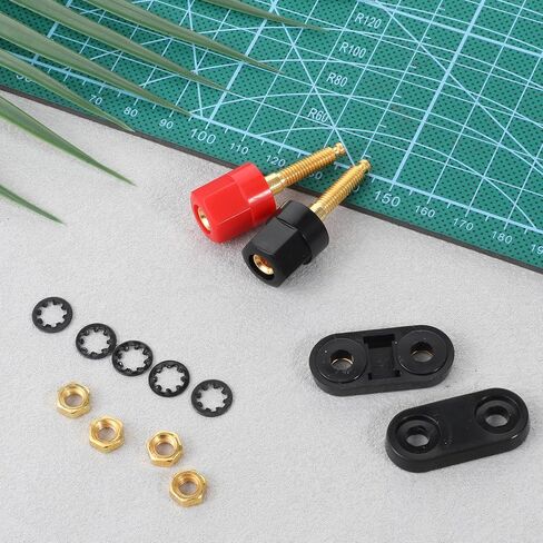 4PCS Gold Banana Plugs Female Speaker Terminal Plated Dual 4mm Banana Plug Jack Socket, Zinc Alloy Insulated Speaker Terminal Binding Post for Amplifier in Saudi Arabia