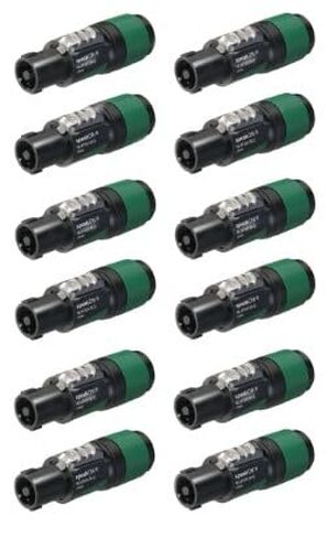 12 NEUTRIK NL4FXX-W-S 4-Pole SPEAKON Cable Mount Connector, Black and Green in Saudi Arabia
