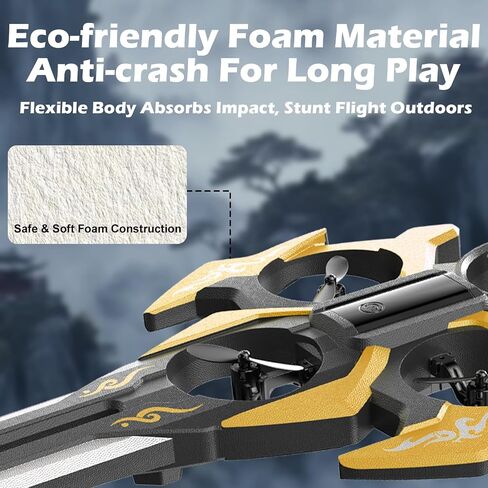 Flying Sword RC Airplane, Flying-Sword Toy, Indoor Foam Stunt Quadcopter Remote Control Drone with Light, 360° Flip, Gravity Sensing, Stunt Roll in Saudi Arabia
