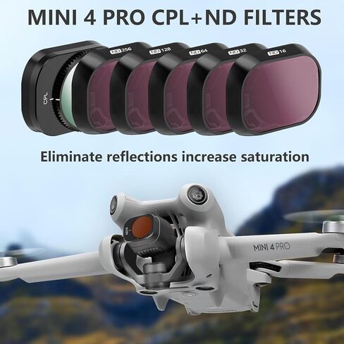 FPVtosky Mini 4 Pro Accessories Bundle 6-IN-1 Kit, Includes: Mini 4 Pro Case, ND Filters Set, Lanyard, Lens Cap, Screen Protector, Sunshade for DJI Min 4 Pro Accessories in Kuwait