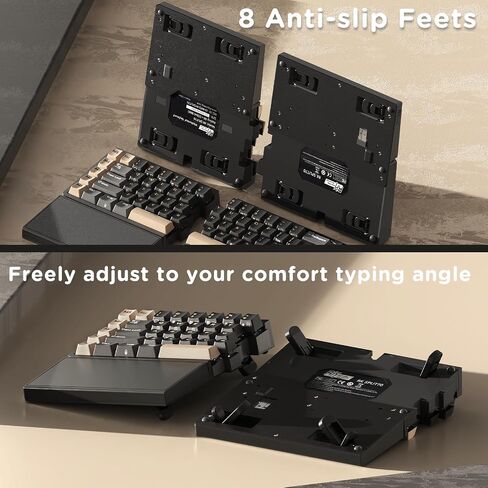 RK ROYAL KLUDGE S70 Ergonomic Split Keyboard and MO3 Wireless Gaming Mouse Combo, 75% Hot Swappable Gaming w/Fixed Wrist Rest, Bluetooth/2.4G/USB Rechargeable Computer Mouse in Kuwait
