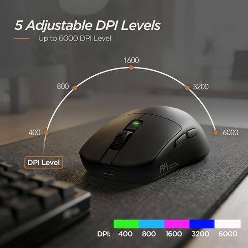 RK ROYAL KLUDGE A70 Alice Ergonomic Keyboard and MO3 Wireless Gaming Mouse Combo, RGB Gaming Keyboards with Knob, 48g Lightweight Bluetooth/2.4G/Wired Rechargeable Computer Mouse in Kuwait