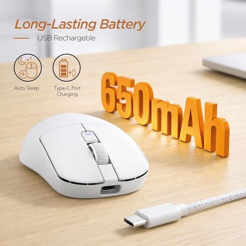 RK ROYAL KLUDGE A70 Alice Ergonomic Keyboard and MO3 Wireless Gaming Mouse Combo, RGB Gaming Keyboards with Knob, 48g Lightweight Bluetooth/2.4G/Wired Rechargeable Computer Mouse, White in Kuwait