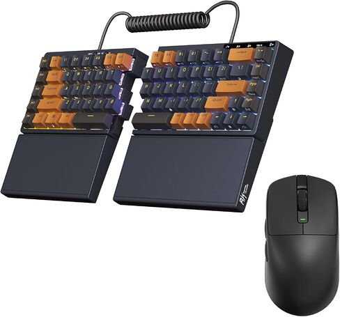 RK ROYAL KLUDGE S70 Ergonomic Split Keyboard and MO3 Wireless Gaming Mouse Combo, 75% Hot Swappable Gaming w/Fixed Wrist Rest and Tactile Brown Switch, Bluetooth/2.4G/USB Rechargeable Computer Mouse in Kuwait