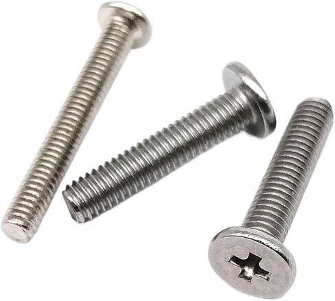 25pcs M2 M2.5 M3 M4 Carbon Steel Cross Ultra Thin Wafer Low Flat Head Screw Bolt for Laptop Notebook Computer Phone(Silver,12mm,M3) in Kuwait