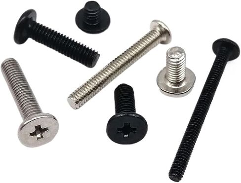 25pcs M2 M2.5 M3 M4 Carbon Steel Cross Ultra Thin Wafer Low Flat Head Screw Bolt for Laptop Notebook Computer Phone(Silver,9mm,M3) in Kuwait