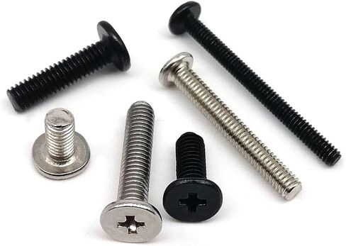 25pcs M2 M2.5 M3 M4 Carbon Steel Cross Ultra Thin Wafer Low Flat Head Screw Bolt for Laptop Notebook Computer Phone(Silver,9mm,M3) in Kuwait