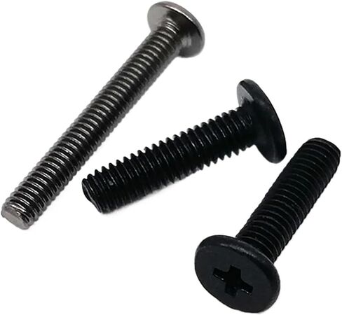 25pcs M2 M2.5 M3 M4 Carbon Steel Cross Ultra Thin Wafer Low Flat Head Screw Bolt for Laptop Notebook Computer Phone(Black,16mm,M4) in Kuwait