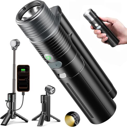 Flashlight with Tripod, 180°Flip 2-Lamp 8Light Mode Small Camping Light in Saudi Arabia