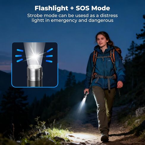 Flashlight with Tripod, 180°Flip 2-Lamp 8Light Mode Small Camping Light in Saudi Arabia