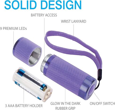 LUXPRO 3 Pack Mini Flashlights - LP395 Gel Glow in Dark - Aluminum LED Flashlights with Maximum Brightness of 40 Lumens - IPX4 Water Resistant - 3 AAA Batteries Included - Purple, Pink, Green in Saudi Arabia