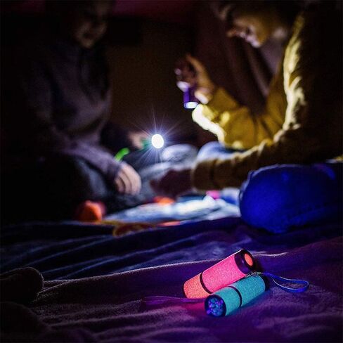 LUXPRO 3 Pack Mini Flashlights - LP395 Gel Glow in Dark - Aluminum LED Flashlights with Maximum Brightness of 40 Lumens - IPX4 Water Resistant - 3 AAA Batteries Included - Purple, Pink, Green in Saudi Arabia
