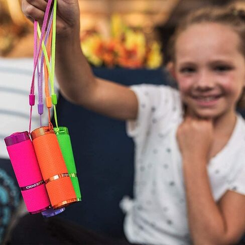 LUXPRO 3 Pack Mini Flashlights - LP395 Gel Glow in Dark - Aluminum LED Flashlights with Maximum Brightness of 40 Lumens - IPX4 Water Resistant - 3 AAA Batteries Included - Purple, Pink, Green in Saudi Arabia