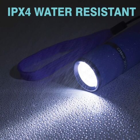 LUXPRO 3 Pack Mini Flashlights - LP395 Gel Glow in Dark - Aluminum LED Flashlights with Maximum Brightness of 40 Lumens - IPX4 Water Resistant - 3 AAA Batteries Included - Purple, Pink, Green in Saudi Arabia