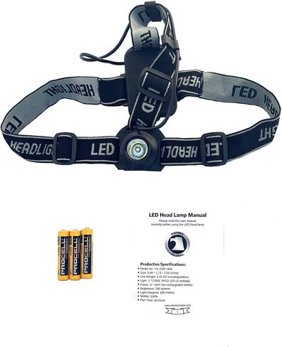 Osprey Global HL-OSP-180L : Mode (100%, 50%, 25% and Strobe) LED Head Lamp - 3xAAA Battery - 180 Lumens in Kuwait