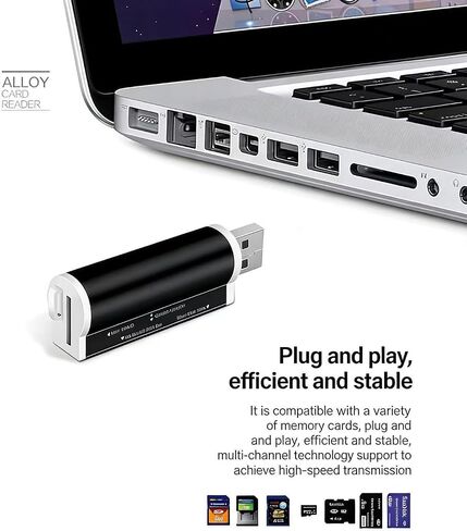 قارئ بطاقة SD USB 3.0، 4 في 1 USB 3.0 عالي السرعة إلى محول بطاقة SD لهاتف iPhone 15/16 Pro Max iPad Pro Trail Game Camera Viewer لجهاز MacBook Pro/Air iMac M1 M2 M3 Galaxy S24 Android PhoneTablet in Kuwait