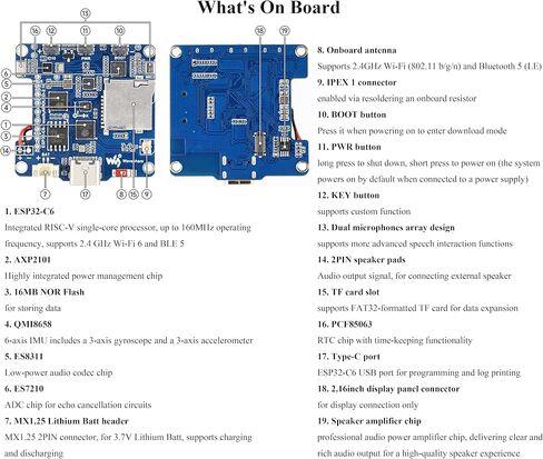 ESP32-C6 2.16inch AMOLED Display Touch Screen Development Board, 480 × 480 in Kuwait