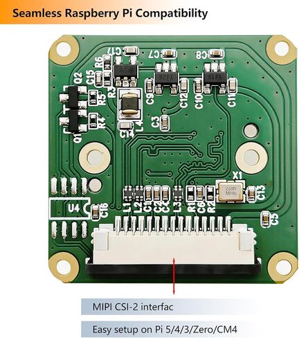 12MP Autofocus Camera Module for Raspberry Pi, IMX708 Sensor, 75° FOV, HDR, Compatible with Pi 5,4,3,Zero,CM4 (M12/CS Lens Options) in Saudi Arabia