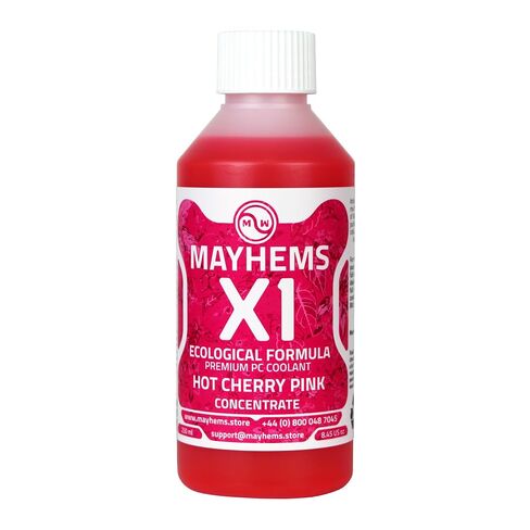 Mayhems - X1 Concentrate PC Coolant - Computer Water Cooling Fluid - Liquid Cooling, Eco Friendly Series, 250 ml, Hot Cherry Pink in Saudi Arabia